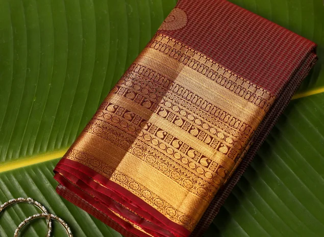 Royal Maroon Zari Heritage Kanchipattu Saree
