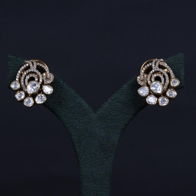 Victorian Polki Swirl Studs