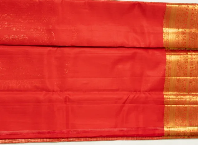 Sunset Coral Traditional Zari Kanchipattu Saree