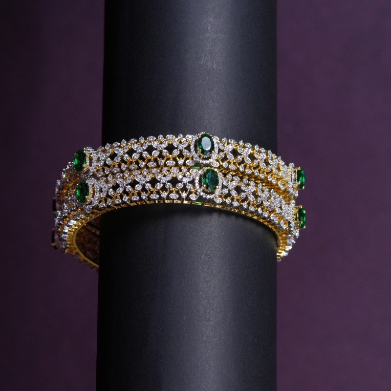 Emerald AD Regal Oval Cluster Bangles