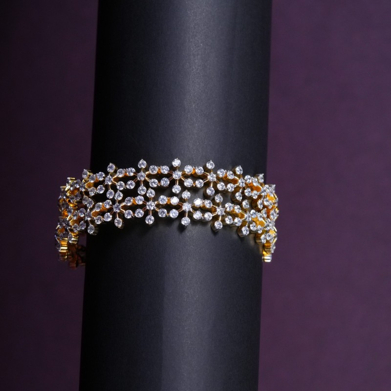 AD Floral Cascade Statement Bangles