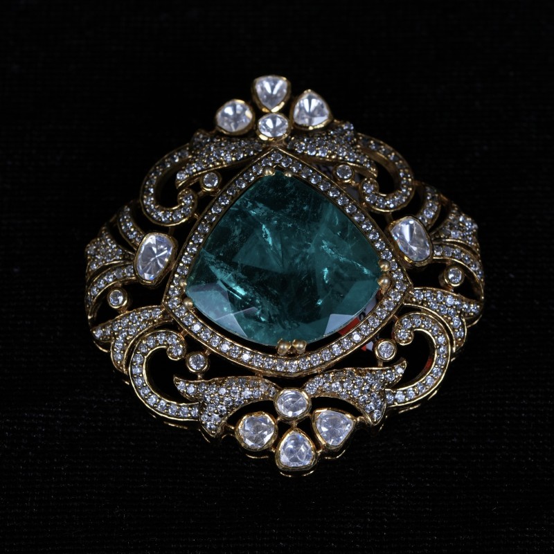 Emerald Victorian Pendant Set