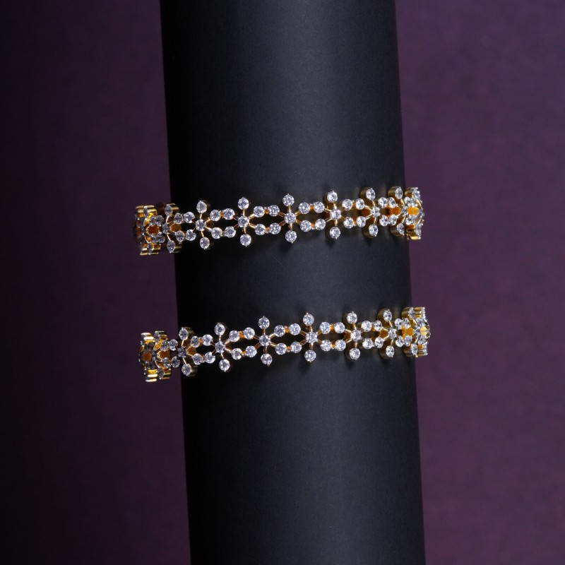 AD Floral Cascade Statement Bangles
