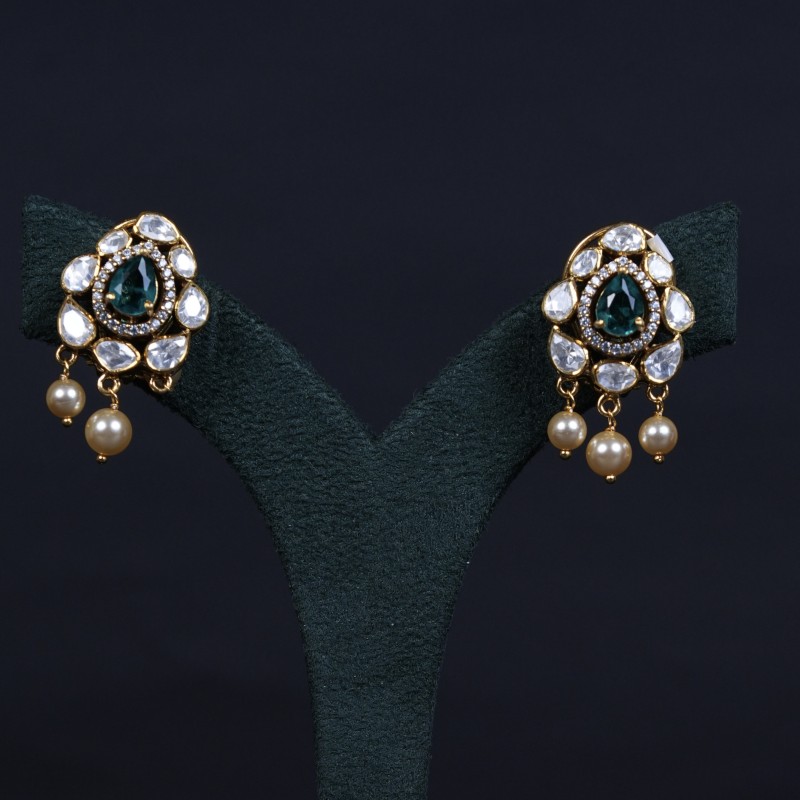 Moissanite Swaroski Perl earstuds