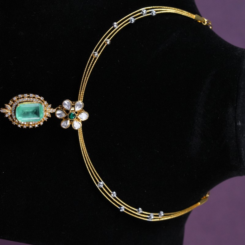 Emerald AD Classic Rectangle Pendant Set