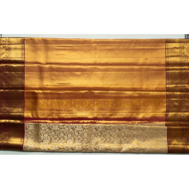 Regal Mustard & Wine Kanchipuram Pattu Silk Saree