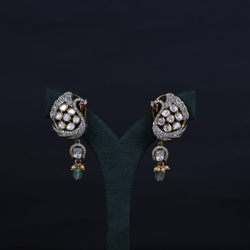 Moissanite Peacock Style Earrings