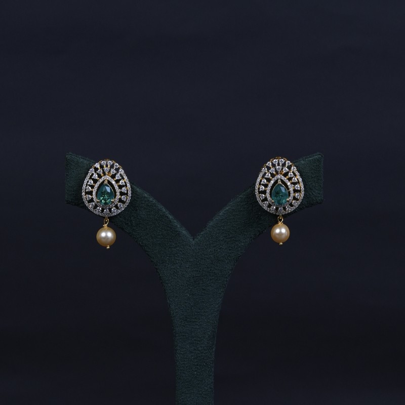 Diamond Replica Emerald Earrings
