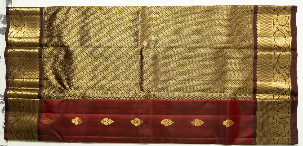 Ruby Wine Royal Zari Saree