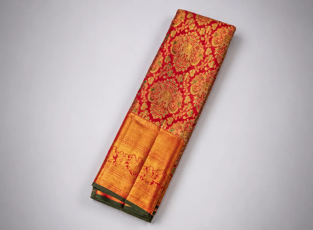 Royal Wine Pink Pure Handloom Kanjeevaram Silk Pattu Saree( Pure HandWoven Kanchi Pattu)