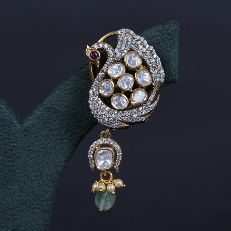 Moissanite Peacock Style Earrings
