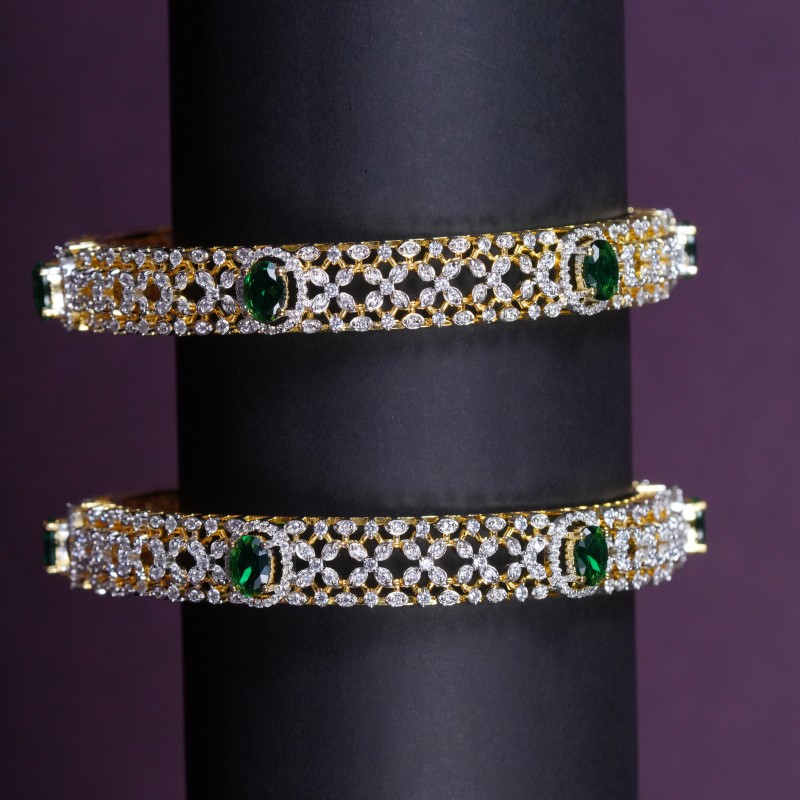 Emerald AD Regal Oval Cluster Bangles