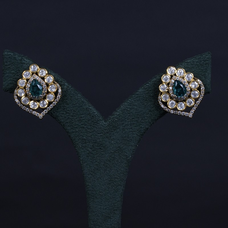 Emerald Moissanite Ear Studs
