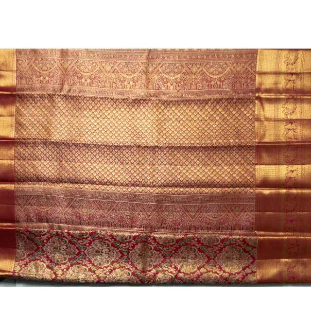 EVWAAH Rajanandini Elephant Heritage Zari Saree