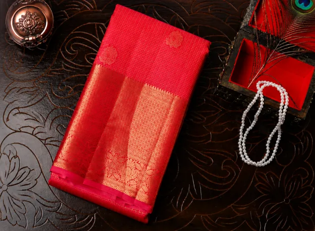 Rose Pink Royal Zari Kanchipattu Silk Saree